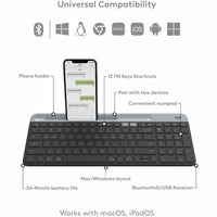 Logitech K585 Multi - Device Slim Keyboard - Ultra - Thin, Quiet Keys & Phone Cradle for Seamless Workflow - Store 42