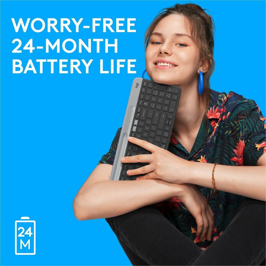 Logitech K585 Multi - Device Slim Keyboard - Ultra - Thin, Quiet Keys & Phone Cradle for Seamless Workflow - Store 42