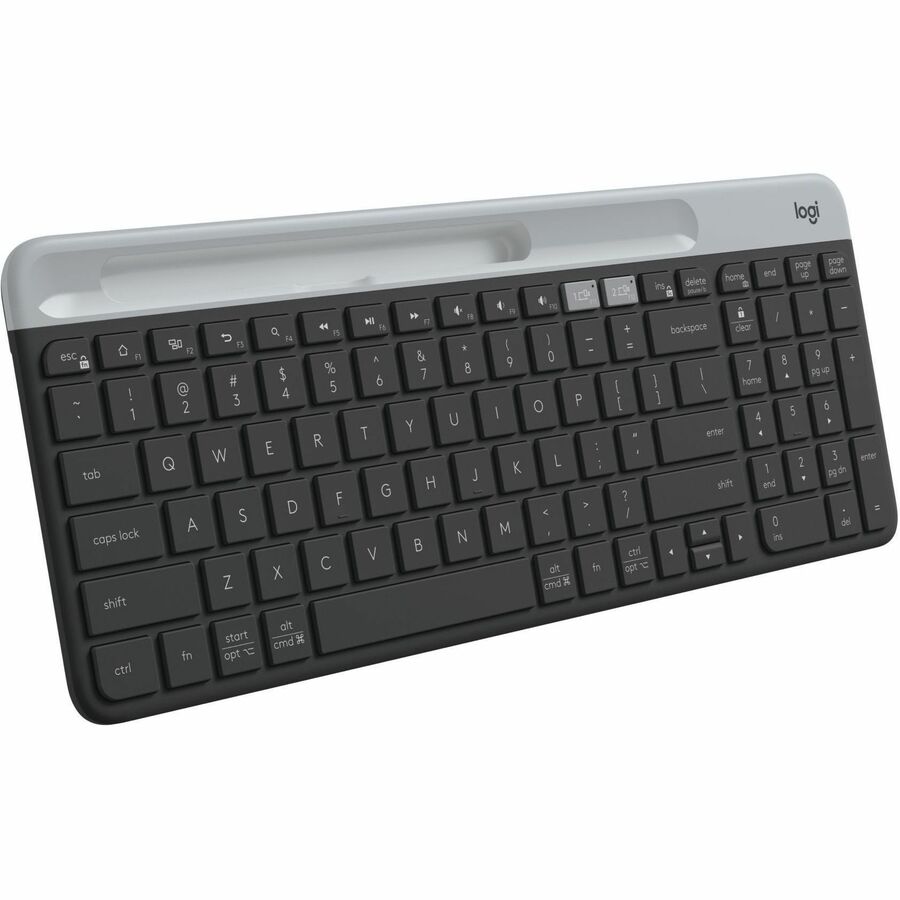 Logitech K585 Multi-Device Slim Keyboard - Ultra-Thin, Quiet Keys & Phone Cradle for Seamless Workflow