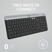 Logitech K585 Multi - Device Slim Keyboard - Ultra - Thin, Quiet Keys & Phone Cradle for Seamless Workflow - Store 42