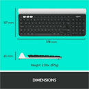Logitech K780 Multi-Device Wireless Keyboard - Bluetooth & 2.4G USB, Slim Ergonomic Design