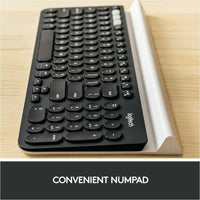 Logitech K780 Multi-Device Wireless Keyboard - Bluetooth & 2.4G USB, Slim Ergonomic Design