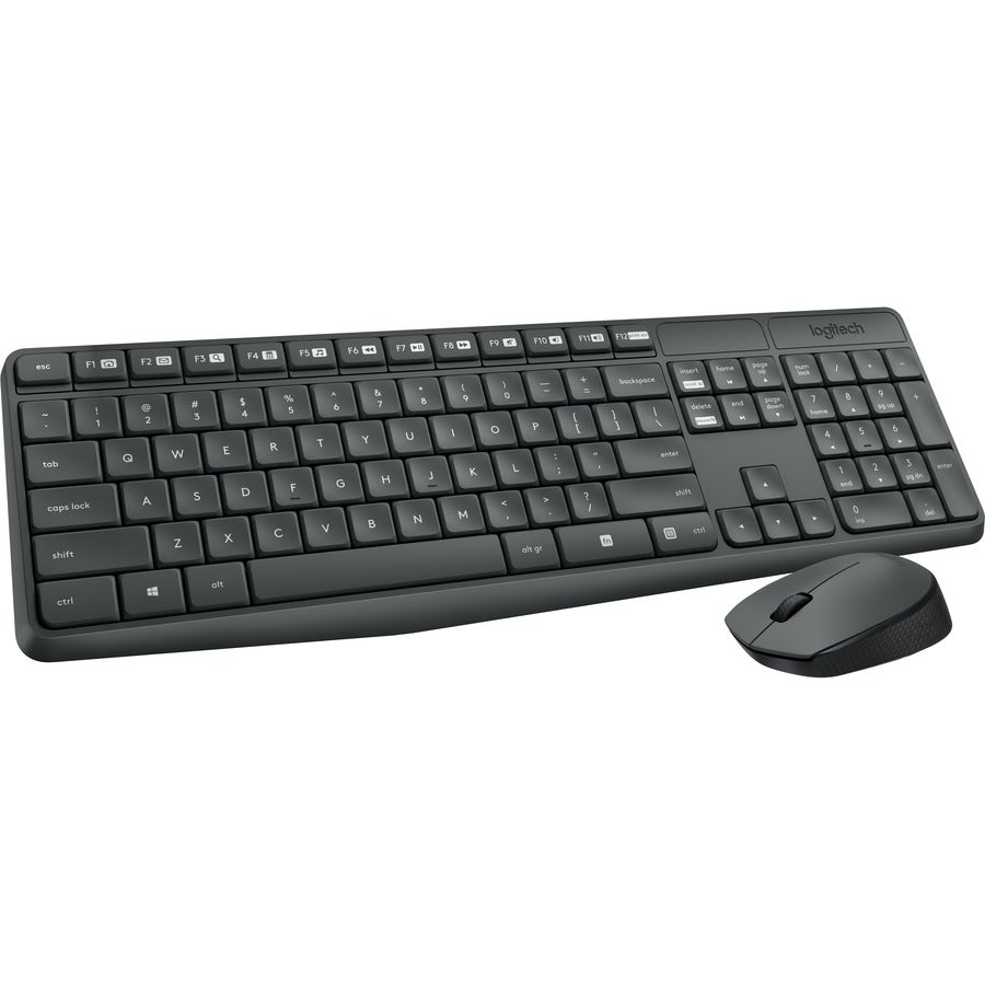 Logitech MK235 Wireless Keyboard And Mouse Combo - 2.4GHz, Spill-Resistant, Full-Size Comfort