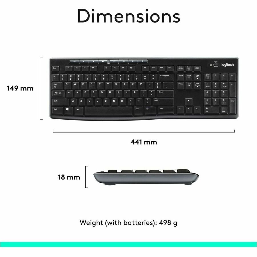 Logitech MK270 Wireless Keyboard and Mouse Combo - 2.4GHz, Hotkeys, Spill - Resistant Design - Store 42