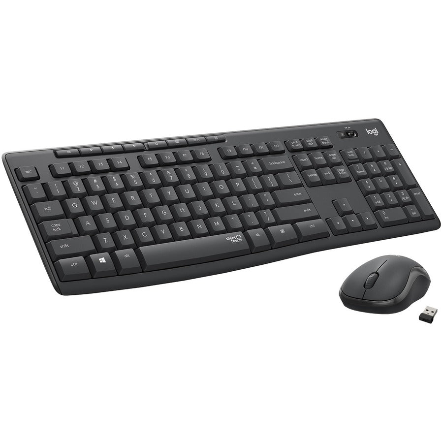 Logitech MK295 Wireless SilentTouch Keyboard & Mouse Combo - Graphite, 90% Less Noise, 36-Month Battery Life
