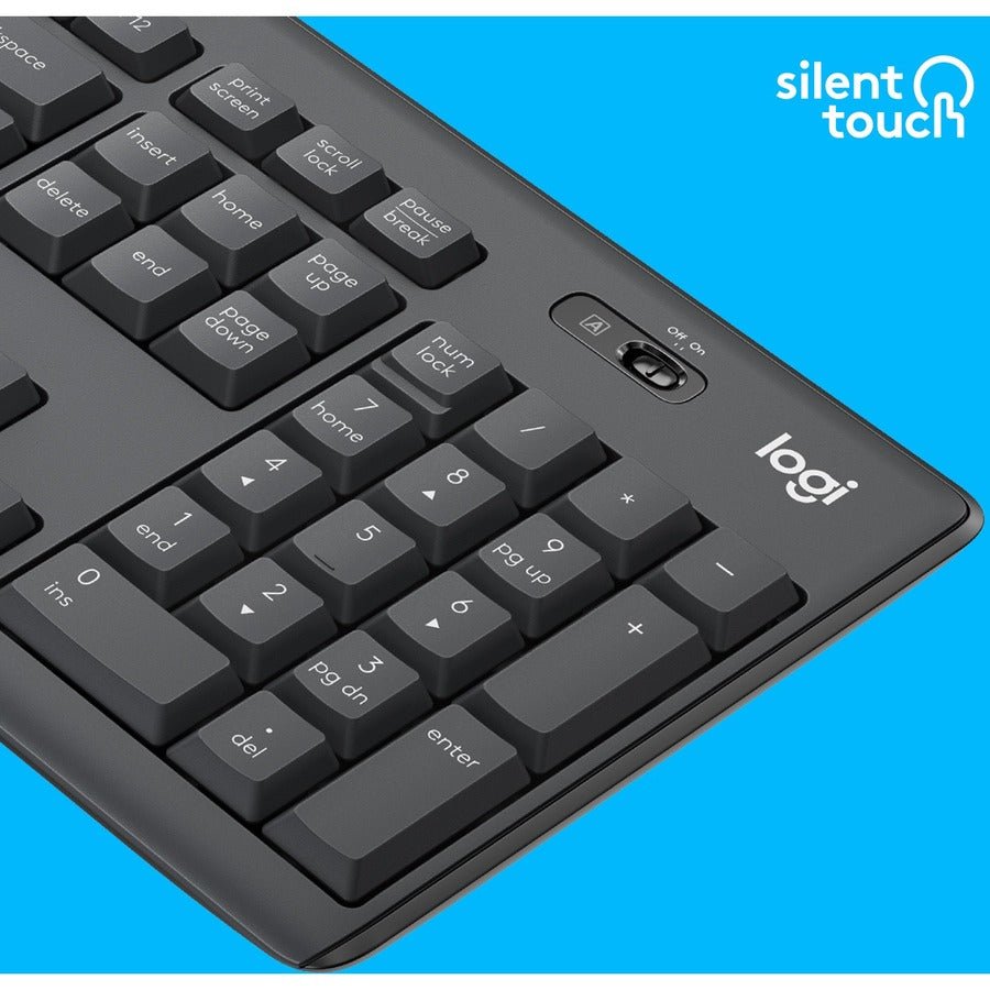 Logitech MK295 Wireless SilentTouch Keyboard & Mouse Combo - Graphite, 90% Less Noise, 36 - Month Battery Life - Store 42