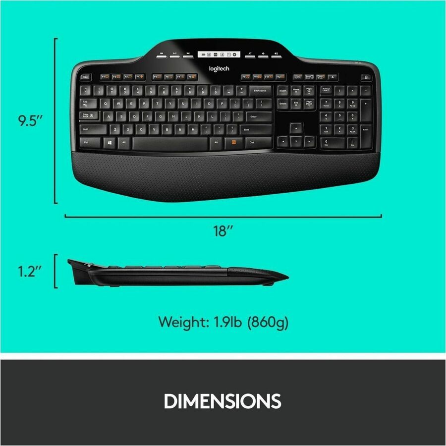 Logitech MK710 Wireless Keyboard & Mouse Set | 2.4GHz | 3 - Year Battery Life | Black - Store 42