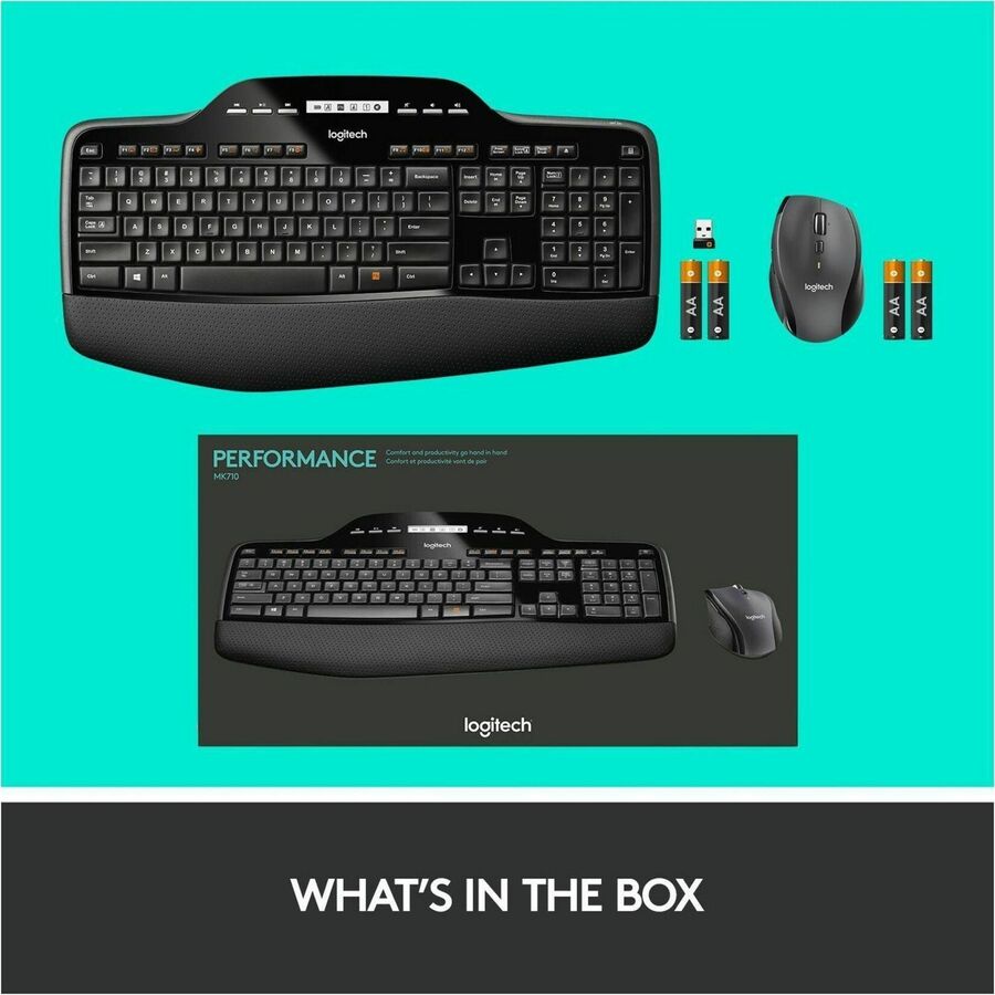 Logitech MK710 Wireless Keyboard & Mouse Set | 2.4GHz | 3 - Year Battery Life | Black - Store 42