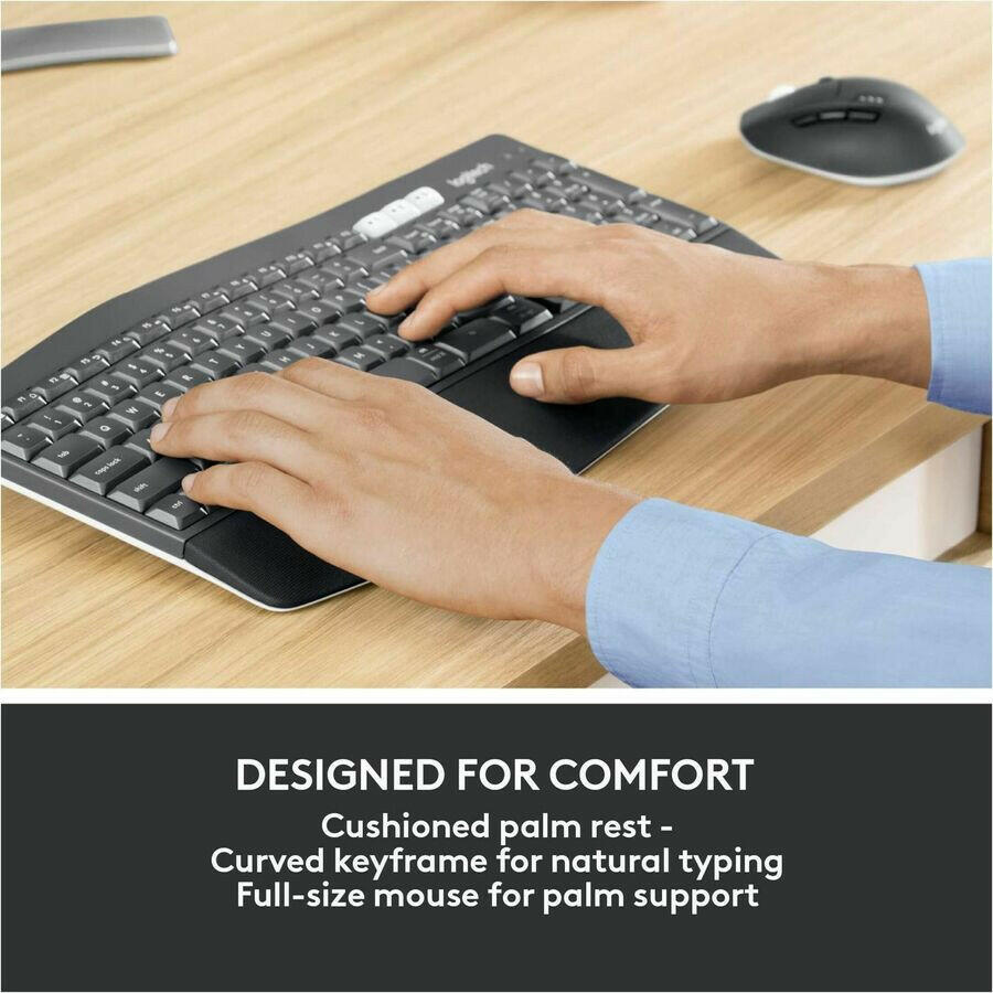 Logitech MK850 Wireless Keyboard And Mouse Combo - Ultimate Comfort, Multi-Device Connectivity