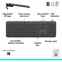 Logitech MK955 Wireless Keyboard and Mouse Combo - Graphite, Copilot Key for AI Productivity - Store 42