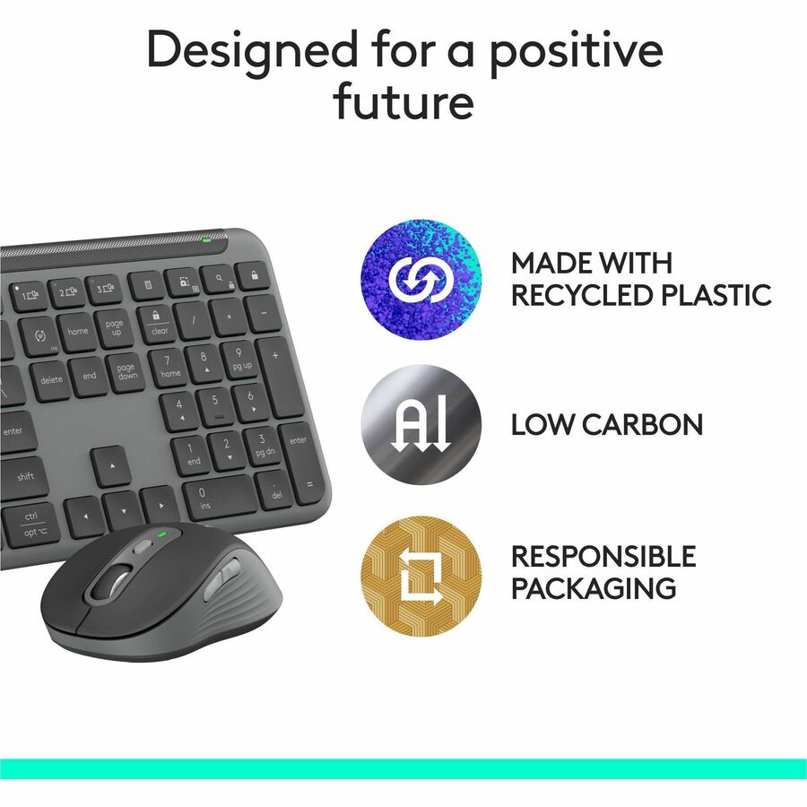 Logitech MK955 Wireless Keyboard and Mouse Combo - Graphite, Copilot Key for AI Productivity - Store 42