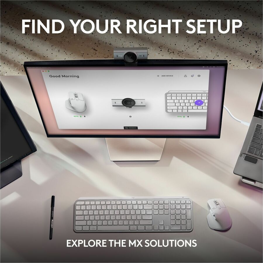 Logitech MX Brio 4K HD Webcam With 1080p60 Dual Mics, AI-Enhanced Image Quality & Show Mode