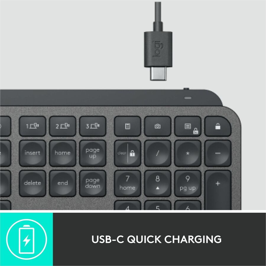 Logitech MX Keys for Business Wireless Keyboard - Backlit, Multi - Device, USB - C Rechargeable, Ergonomic Design - Store 42