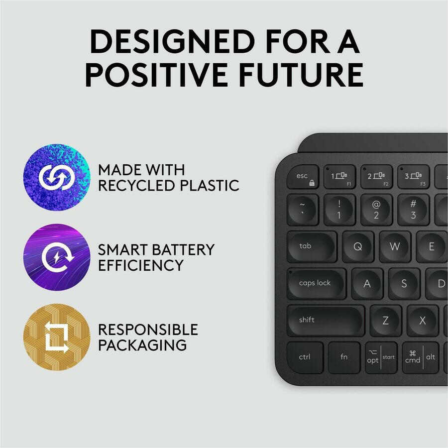 Logitech MX Keys Mini Wireless Backlit Keyboard - Smart Illumination, Multi-Device Connectivity, USB-C Rechargeable