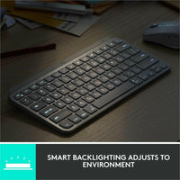 Logitech MX Keys Mini Wireless Backlit Keyboard - Smart Illumination, Multi-Device Connectivity, USB-C Rechargeable