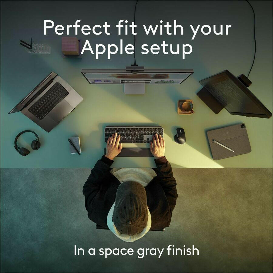 Logitech MX Keys S Wireless Keyboard for Mac - Low-Profile Design, Smart Actions, Backlit