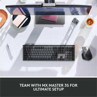 Logitech MX Mechanical Wireless Keyboard - Tactile Low-Profile Keys, Backlit Illumination, Multi-Device