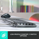 Logitech MX Mechanical Wireless Keyboard - Tactile Low-Profile Keys, Backlit Illumination, Multi-Device