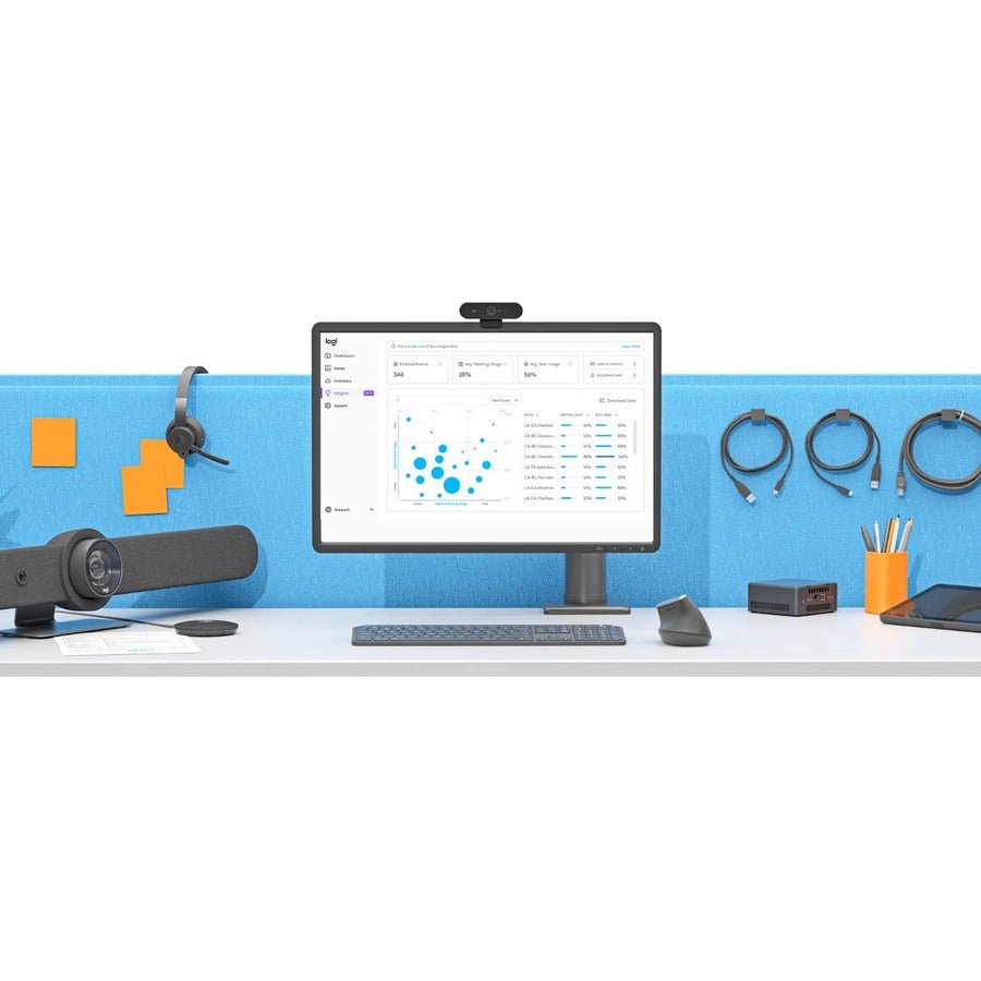 Logitech Rally Bar 4K Video Conferencing System for Midsize Rooms with AI Camera & RightSound