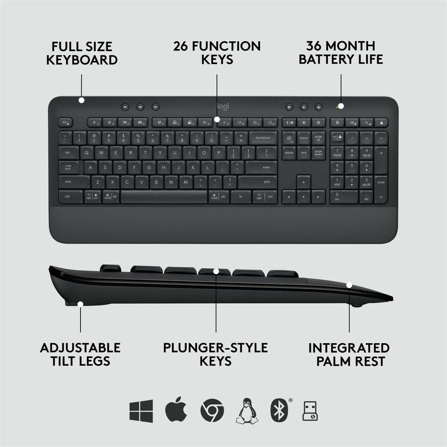 Logitech Signature MK650 Wireless Combo for Business - Secure Bluetooth, SilentTouch, Long Battery Life - Store 42