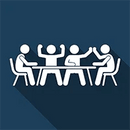 Illustration of four diverse professionals engaging in a meeting, symbolizing collaboration and teamwork, for Transform 42 Meeting Management: Purposeful, Efficient, and Productive Meetings for Professionals.
