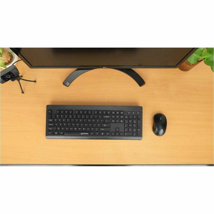 Manhattan MWK7350 Wireless Keyboard and Optical Mouse Combo - 10m Range, 1200 DPI, Plug & Play, Comfort Design