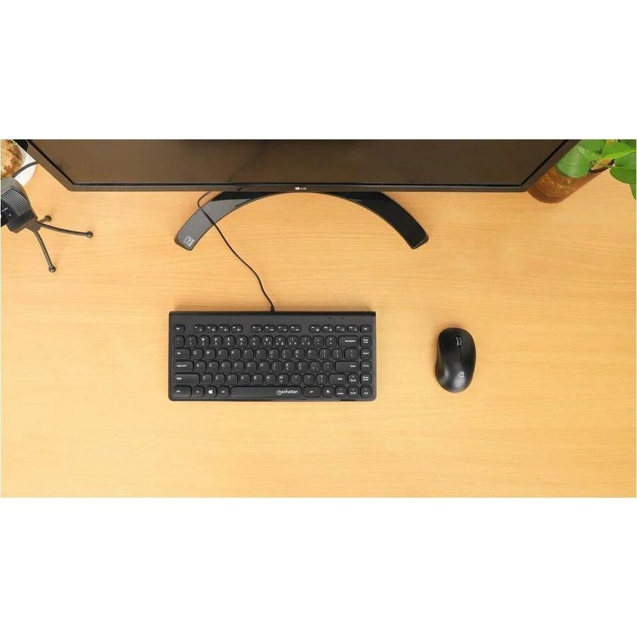 Manhattan Slim Wired USB Mini Keyboard - Compact Design, 12 Multimedia Keys, Comfortable Typing - Store 42