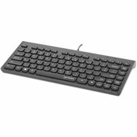Manhattan Slim Wired USB Mini Keyboard - Compact Design, 12 Multimedia Keys, Comfortable Typing - Store 42