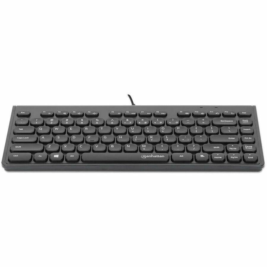 Manhattan Slim Wired USB Mini Keyboard - Compact Design, 12 Multimedia Keys, Comfortable Typing - Store 42