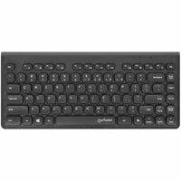 Manhattan Slim Wireless USB Mini Keyboard - 10M Range, Compact Design with Multimedia Keys - Store 42