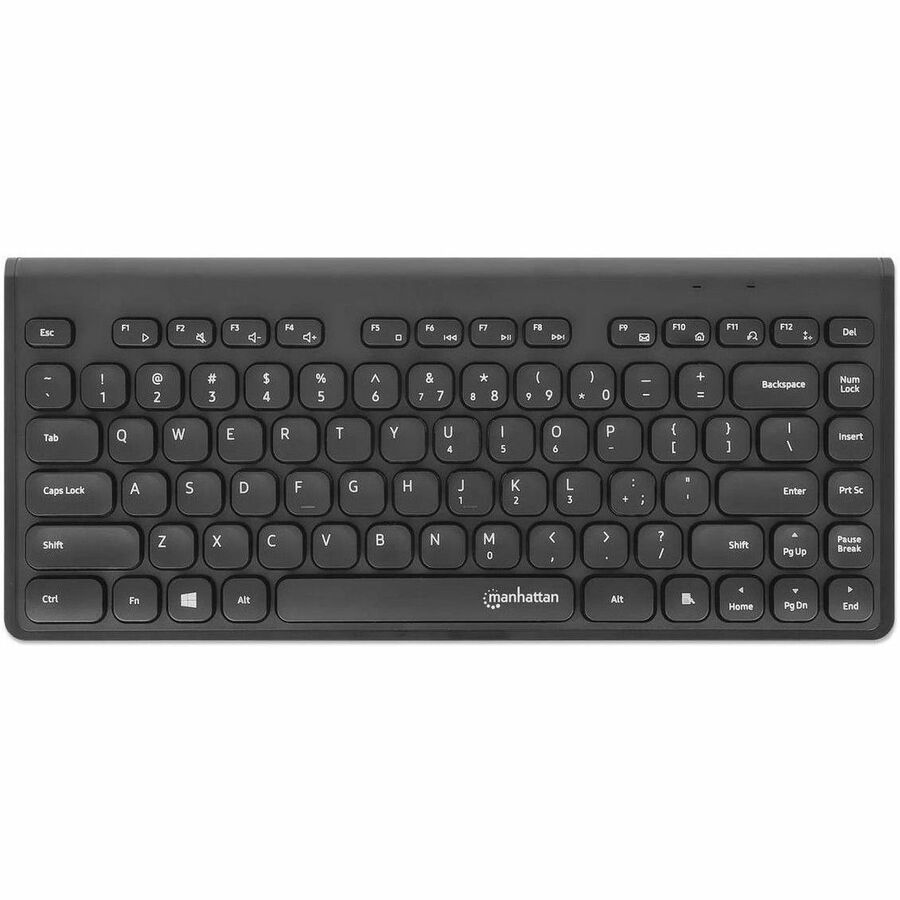 Manhattan Slim Wireless USB Mini Keyboard - 10M Range, Compact Design with Multimedia Keys - Store 42