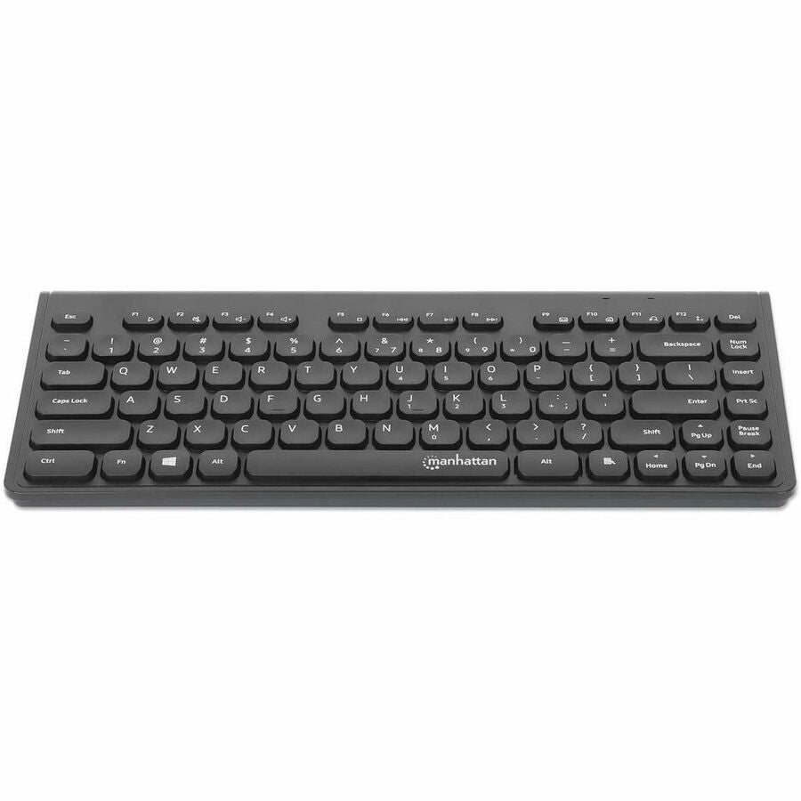 Manhattan Slim Wireless USB Mini Keyboard - 10M Range, Compact Design with Multimedia Keys - Store 42
