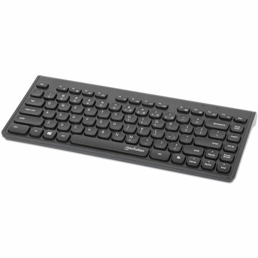 Manhattan Slim Wireless USB Mini Keyboard - 10M Range, Compact Design with Multimedia Keys