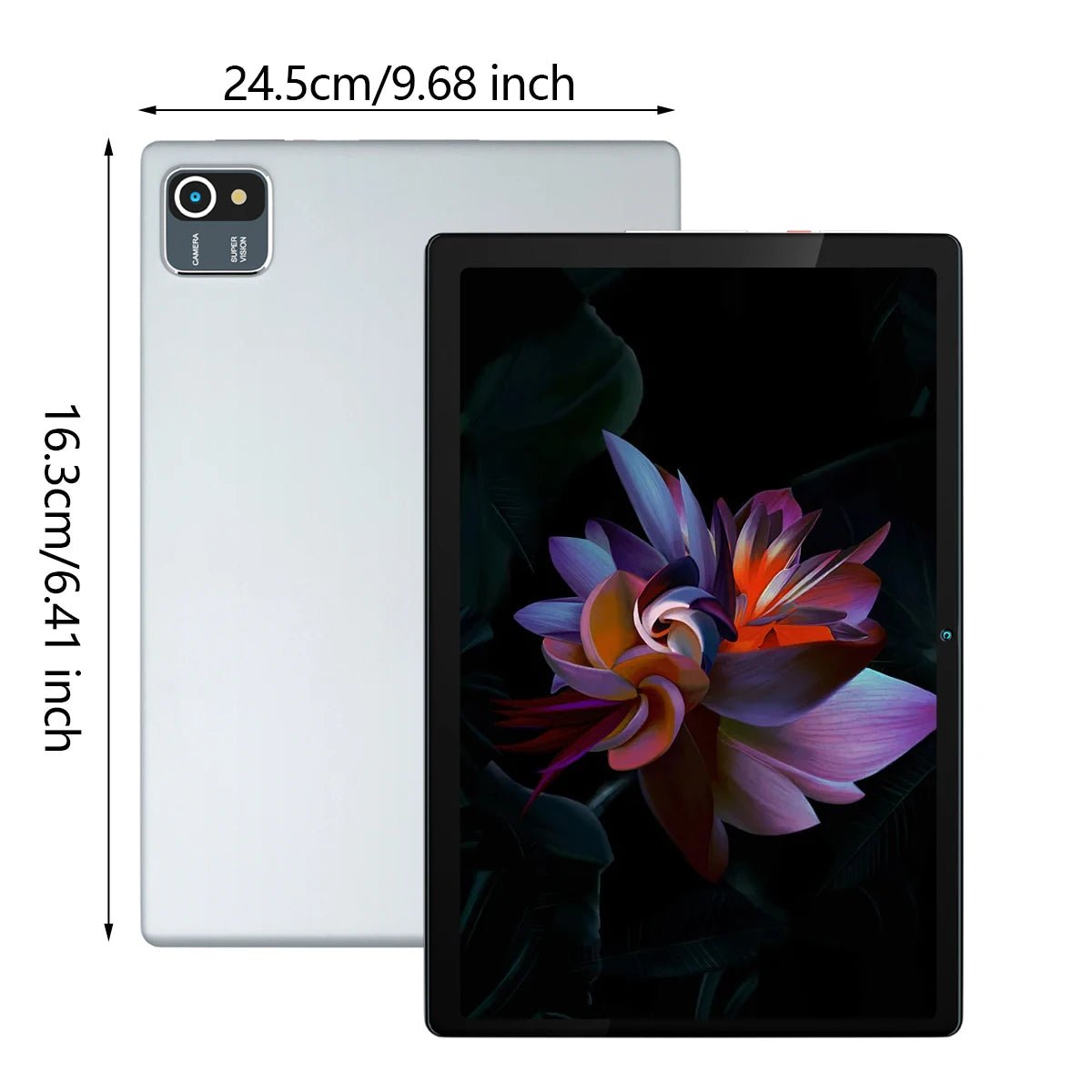 MB1001 10.1" Full HD Tablet - 1080P Display, 6GB RAM, 64GB Storage, Android 13 Silvery United States