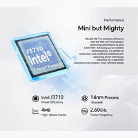 MLLSE M2Pro Mini PC, 8GB RAM, 256GB SSD, Intel J3710, Windows 10, Compact Black Design