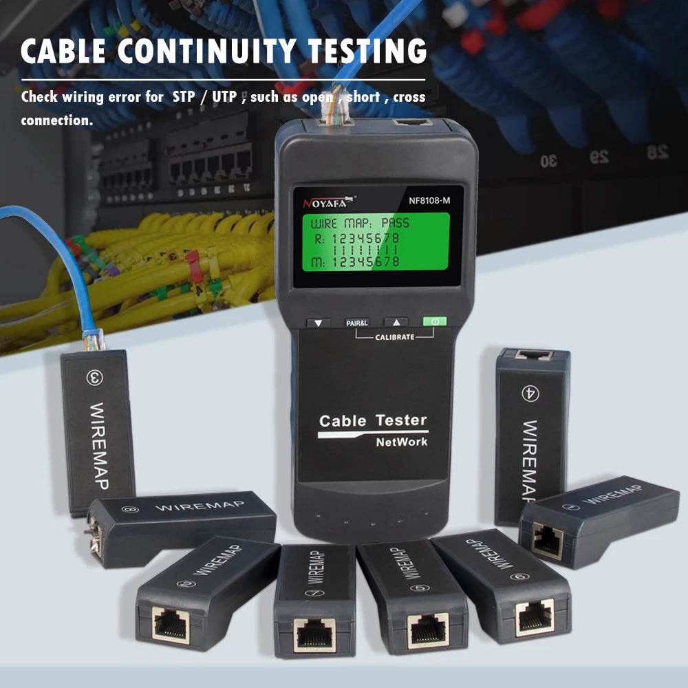 Noyafa NF-8108M Network Cable Tester - Fast RJ45 PoE Testing, Accurate Length Measurement