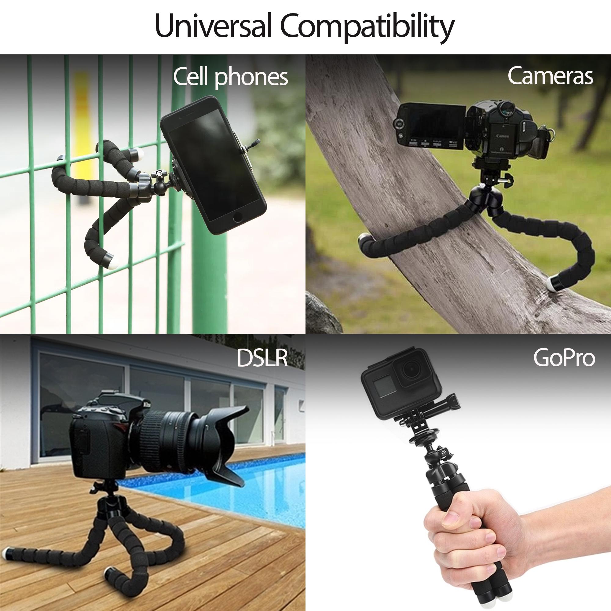 Octopus Tripod - Flexible Adjustable Aluminum Stand for iPhone and Camera - Stable and Versatile