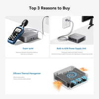 OUMAX Mini PC Intel N100, 16GB RAM, 500GB Storage, Dual 1000M LAN, Quiet Design for Home & Office
