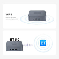 OUMAX Mini PC Intel N100, 16GB RAM, 500GB Storage, Fanless Design, Dual LAN Connectivity