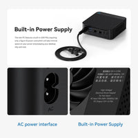OUMAX N150 Mini PC – 16GB RAM, 500GB Storage, Intel Twin Lake, Dual LAN, Compact Design