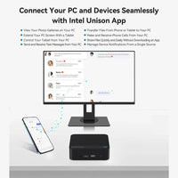 OUMAX Twin Lake N150 Mini PC - 16GB RAM, 500GB Storage, Whisper-Quiet Office Performance