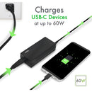 Plugable 60W USB-C Laptop Charger PD Fast Charging, Compact Design, Compatible with MacBook, Dell & More
