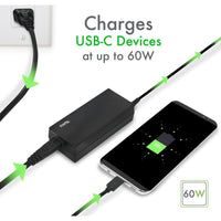 Plugable 60W USB-C Laptop Charger PD Fast Charging, Compact Design, Compatible with MacBook, Dell & More