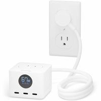 Plugable 67W Triple USB-C Charging Station with 3 Ports & LED Display for Efficient Power Management Default Title