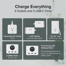 Plugable 67W Triple USB-C Charging Station with 3 Ports & LED Display for Efficient Power Management