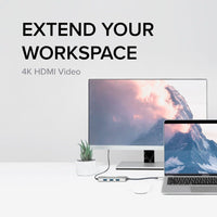 Plugable 7-In-1 USB-C Hub For Mac Pro - 4K HDMI, 3 USB 3.0 Ports, SD/microSD Reader, Power Delivery