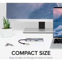 Plugable 7-In-1 USB-C Hub For Mac Pro - 4K HDMI, 3 USB 3.0 Ports, SD/microSD Reader, Power Delivery