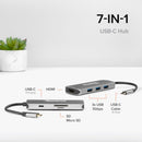 Plugable 7-In-1 USB-C Hub For Mac Pro - 4K HDMI, 3 USB 3.0 Ports, SD/microSD Reader, Power Delivery