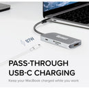 Plugable 7-In-1 USB-C Hub For Mac Pro - 4K HDMI, 3 USB 3.0 Ports, SD/microSD Reader, Power Delivery