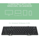 Plugable BT-KEY3XL Foldable Bluetooth Keyboard | Compact Travel Design with USB Charging & Multi-Device Compatibility